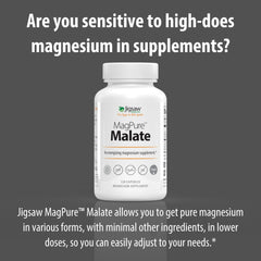Hero packaging for Jigsaw Health MagPure Malate signals premium magnesium supplement.