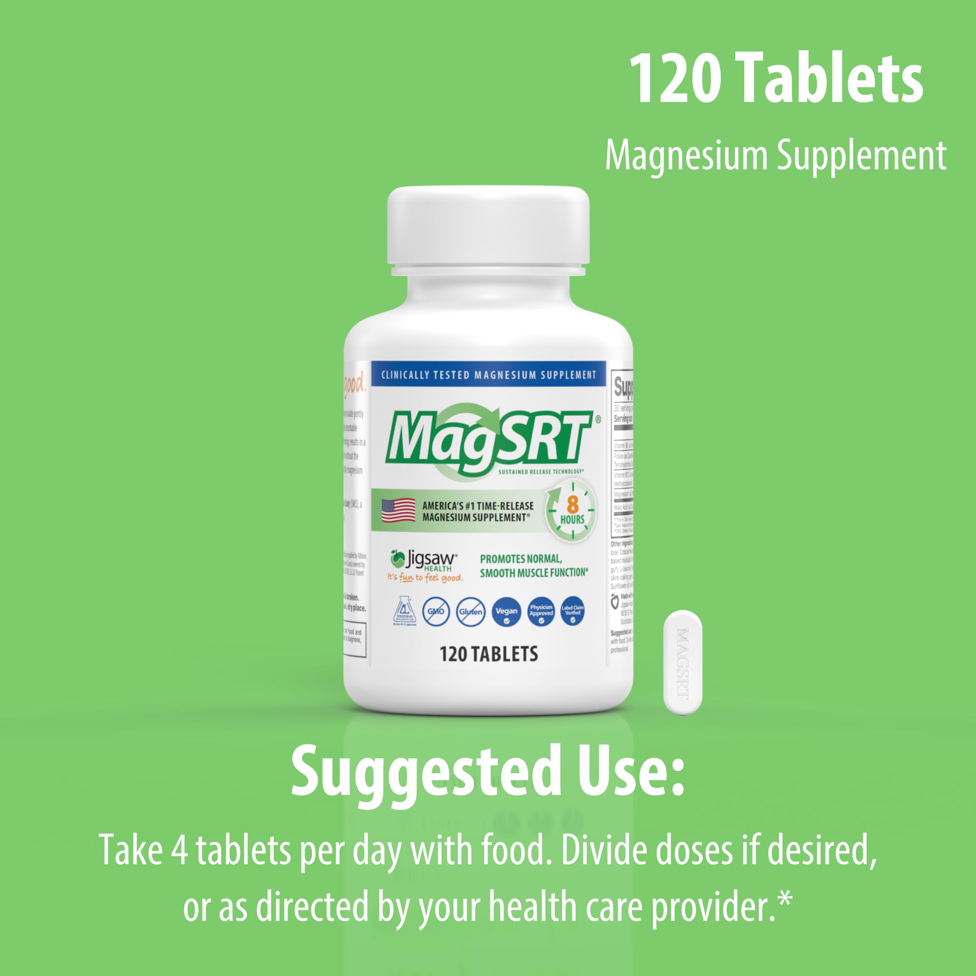 Jigsaw Health MagSRT bottle held during morning supplement routine