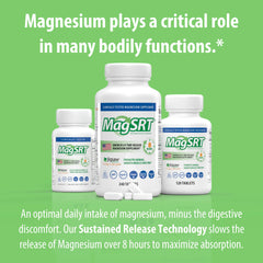Jigsaw Health MagSRT bottle visual communicates timed-release energy support.