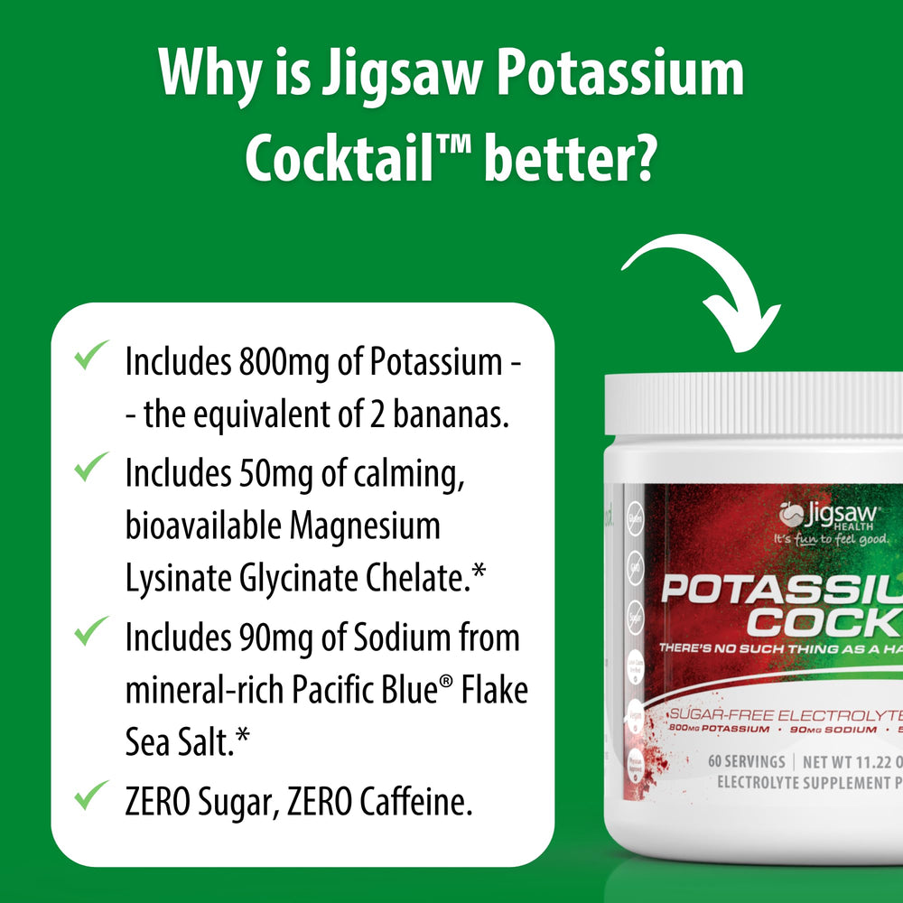 Front packaging emphasizing a sugar-free electrolyte drink for workouts by Jigsaw Health.