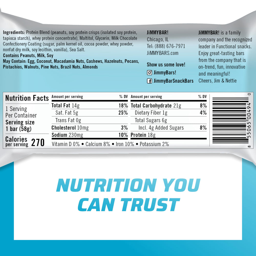 Cross-section of JimmyBar! showing peanuts and texture inside