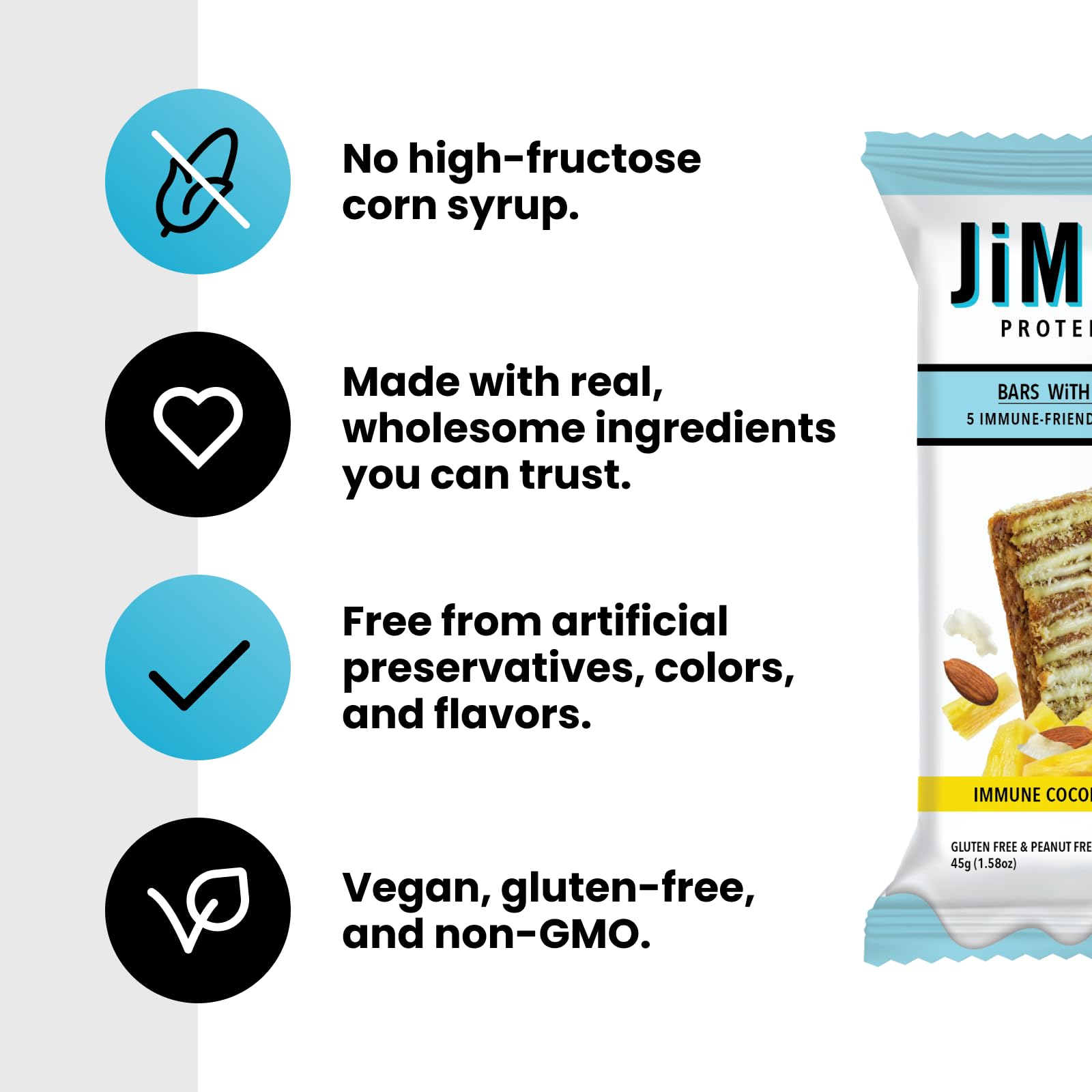 Jimmybar gluten-free label indicates dietary option