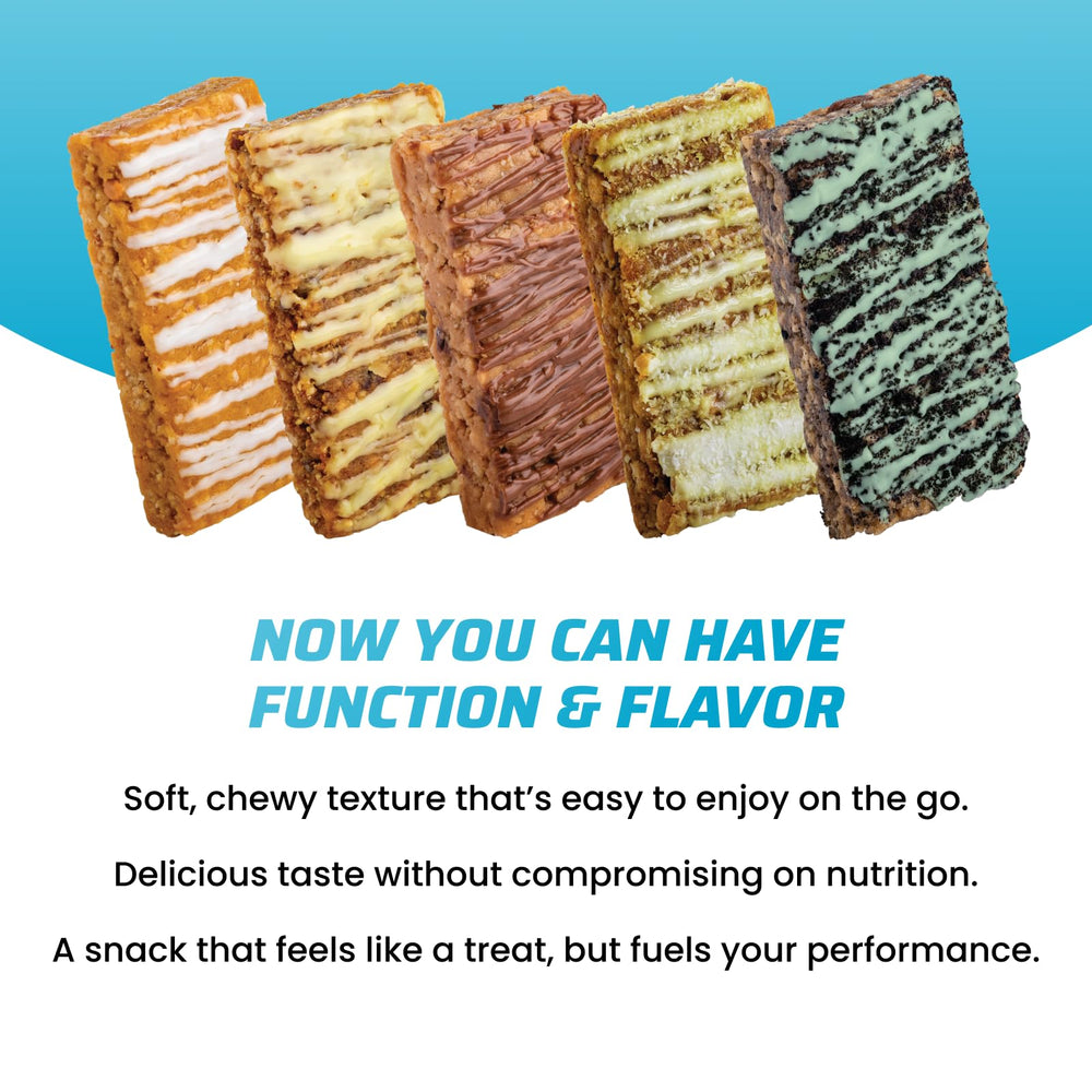 Hand-drizzled milk chocolate coating on JimmyBar! signature bar