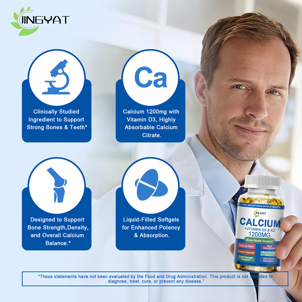 JINGYAT 1200mg daily dosing shot for consistent calcium intake.