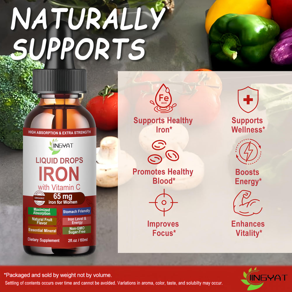 Pouring JINGYAT Iron Liquid Drops into a glass for convenient use.