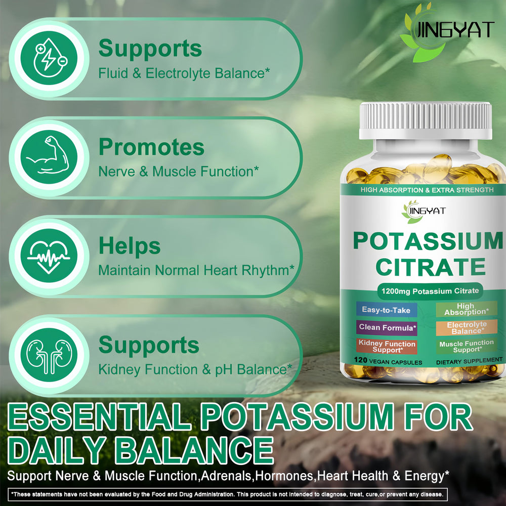 JINGYAT potassium citrate softgels capsules support muscle function and hydration.