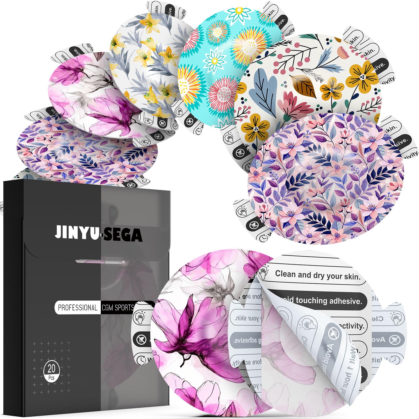 Jinyu-Sega Dexcom G7 patch close-up for secure, long-lasting CGM wear