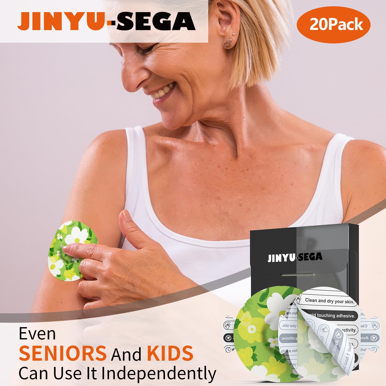 Jinyu-Sega Full-coverage CGM patch protects Libre 3 during activity