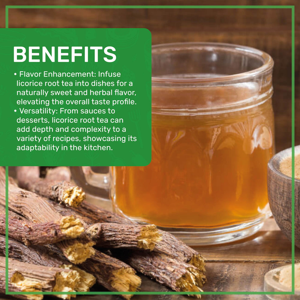 Jiva Organics Licorice Root Tea bulk storage in kraft bag.