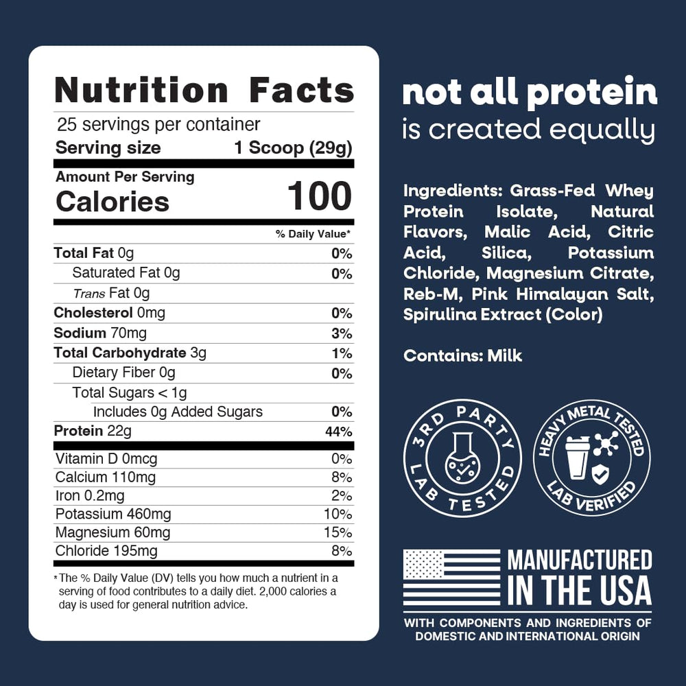 Jive Clear Protein grass-fed whey label highlights clean ingredients.