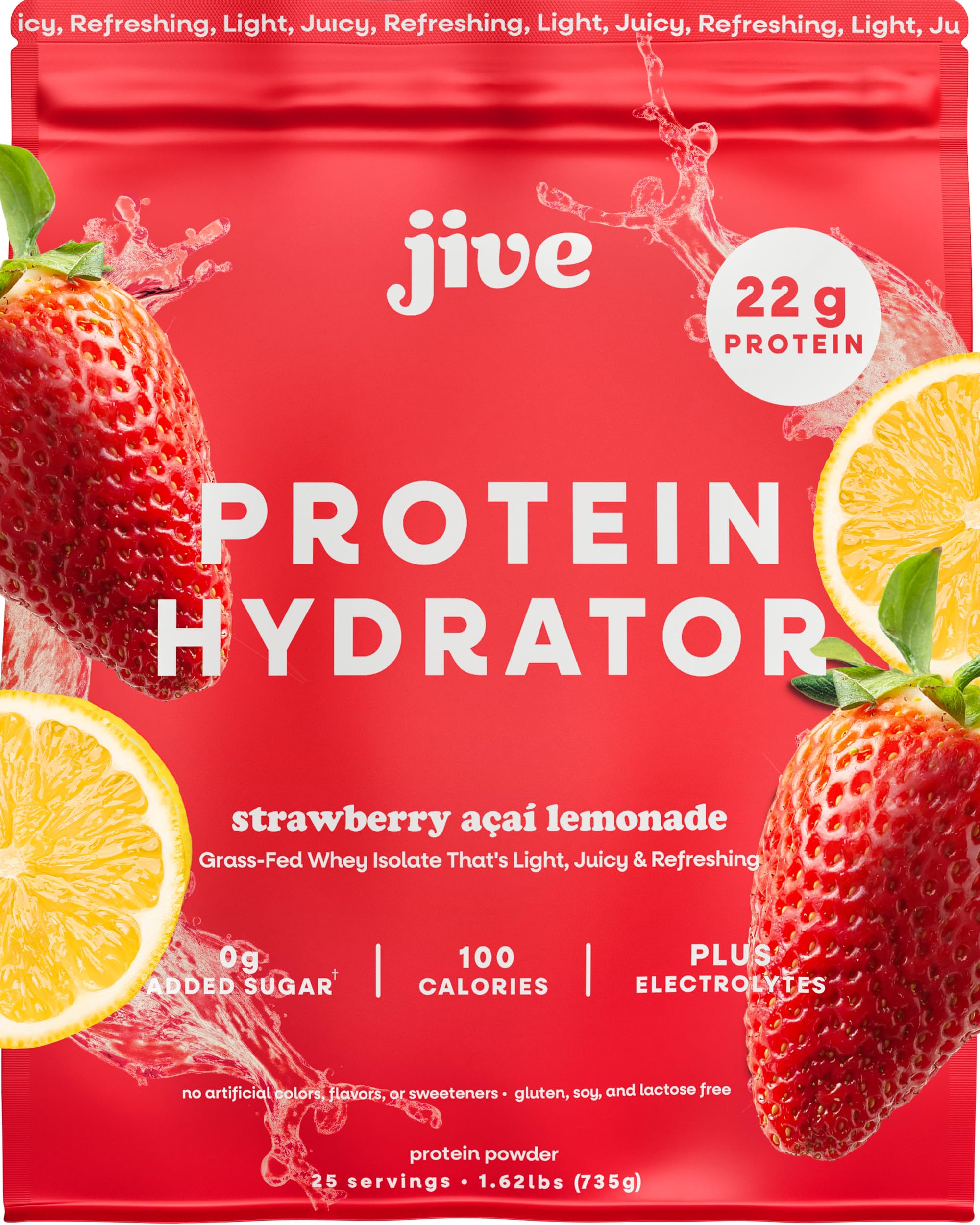 Jive Clear Protein Powder bottle with 22g grass-fed whey isolate for lean muscle support