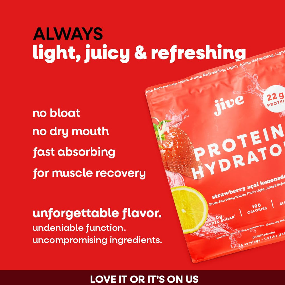 Electrolyte-rich Jive bottle beside glass for recovery-support hydration