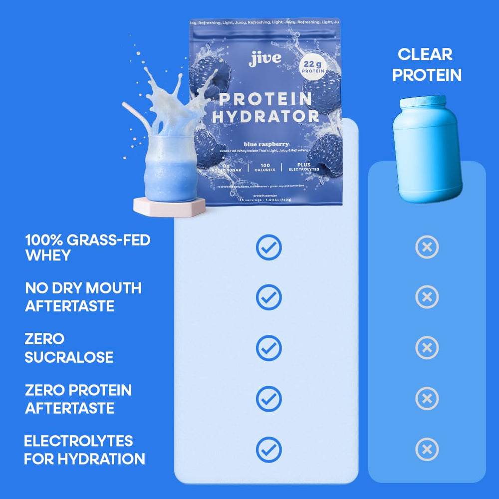 Jive Clear Protein scoop in shaker shows convenient preparation.