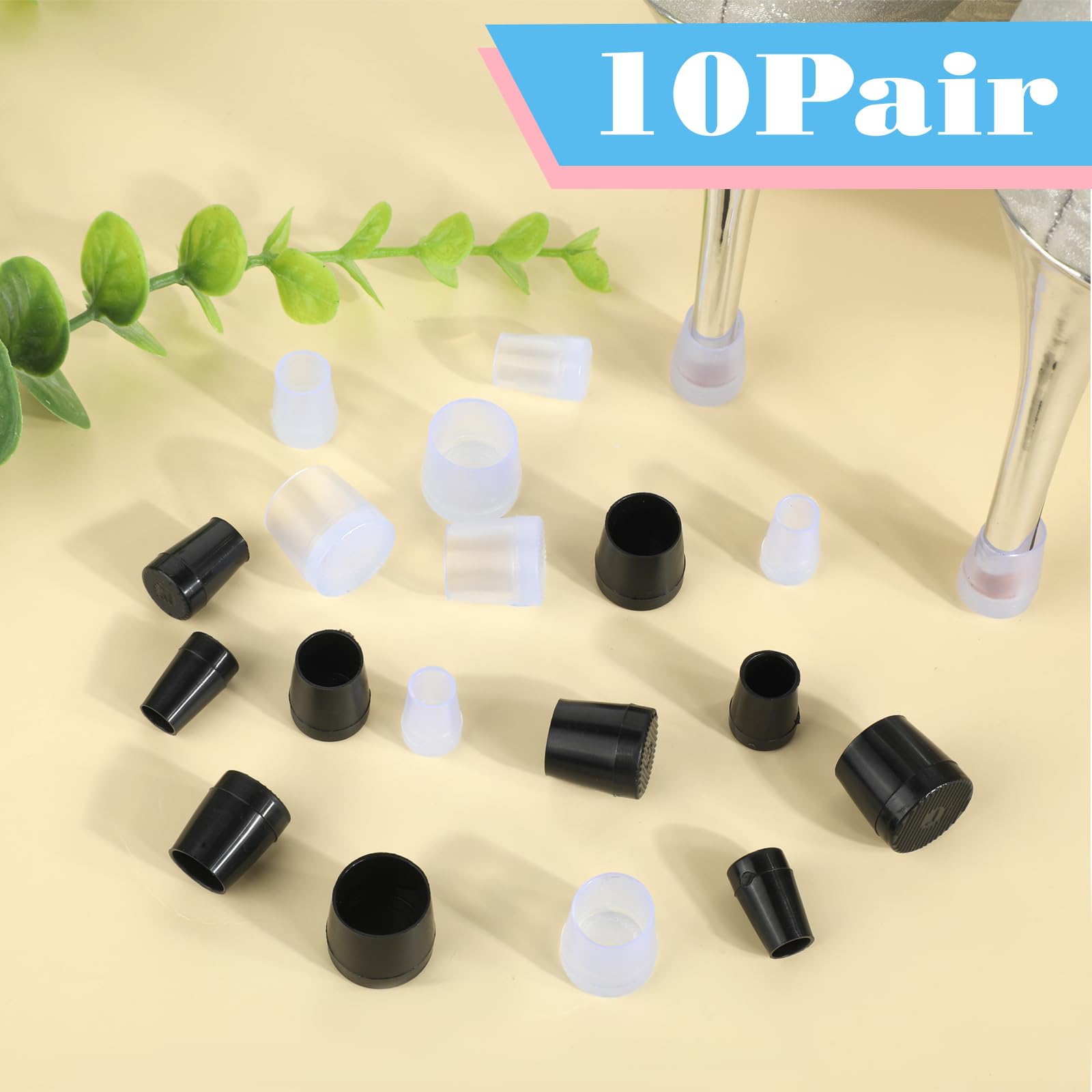 JIYIN heel caps in use on high heels for protection