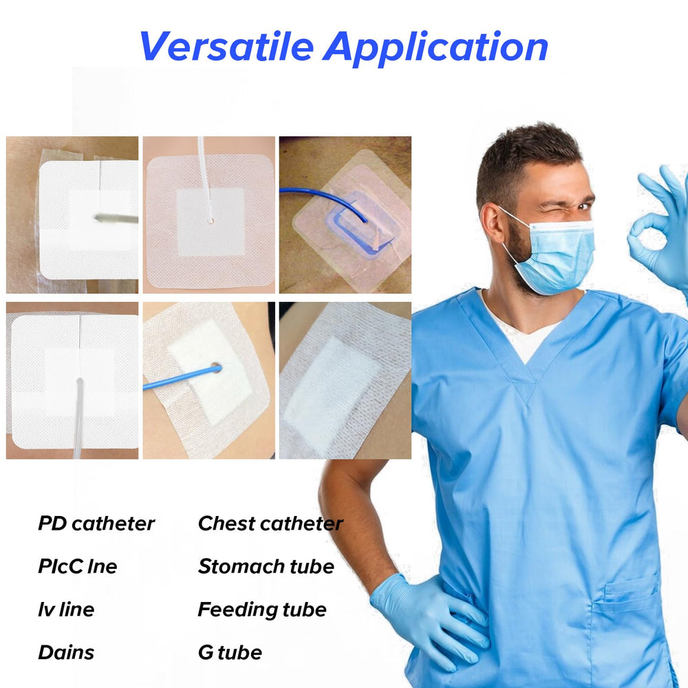 JIYIN pre-cut T-slit bandage detail enabling quick, scissors-free tube placement.