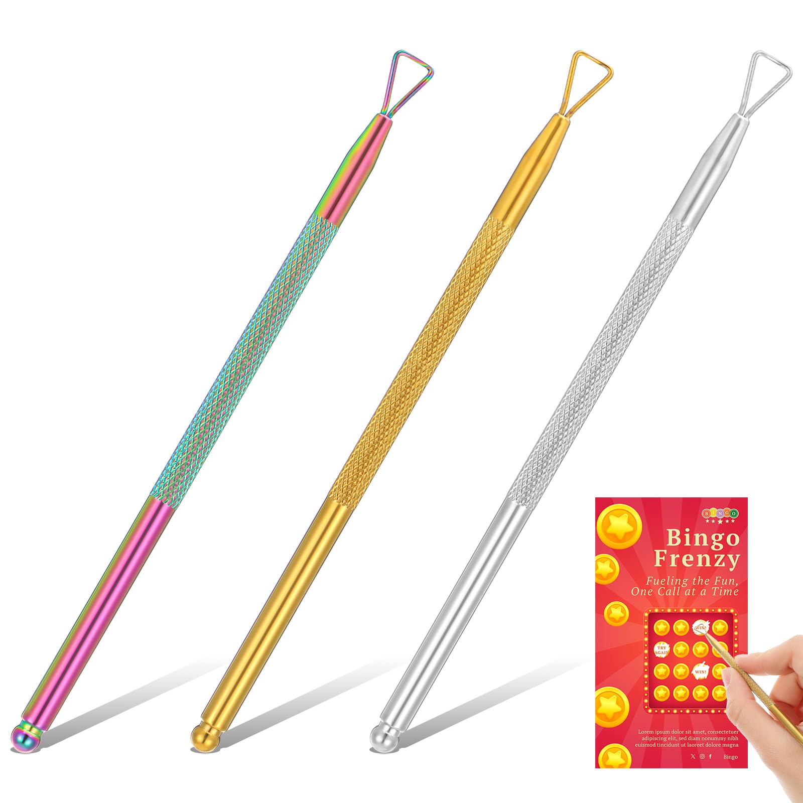 JIYIN silver scratch-off tool with precision edge for clean ticket reveals.