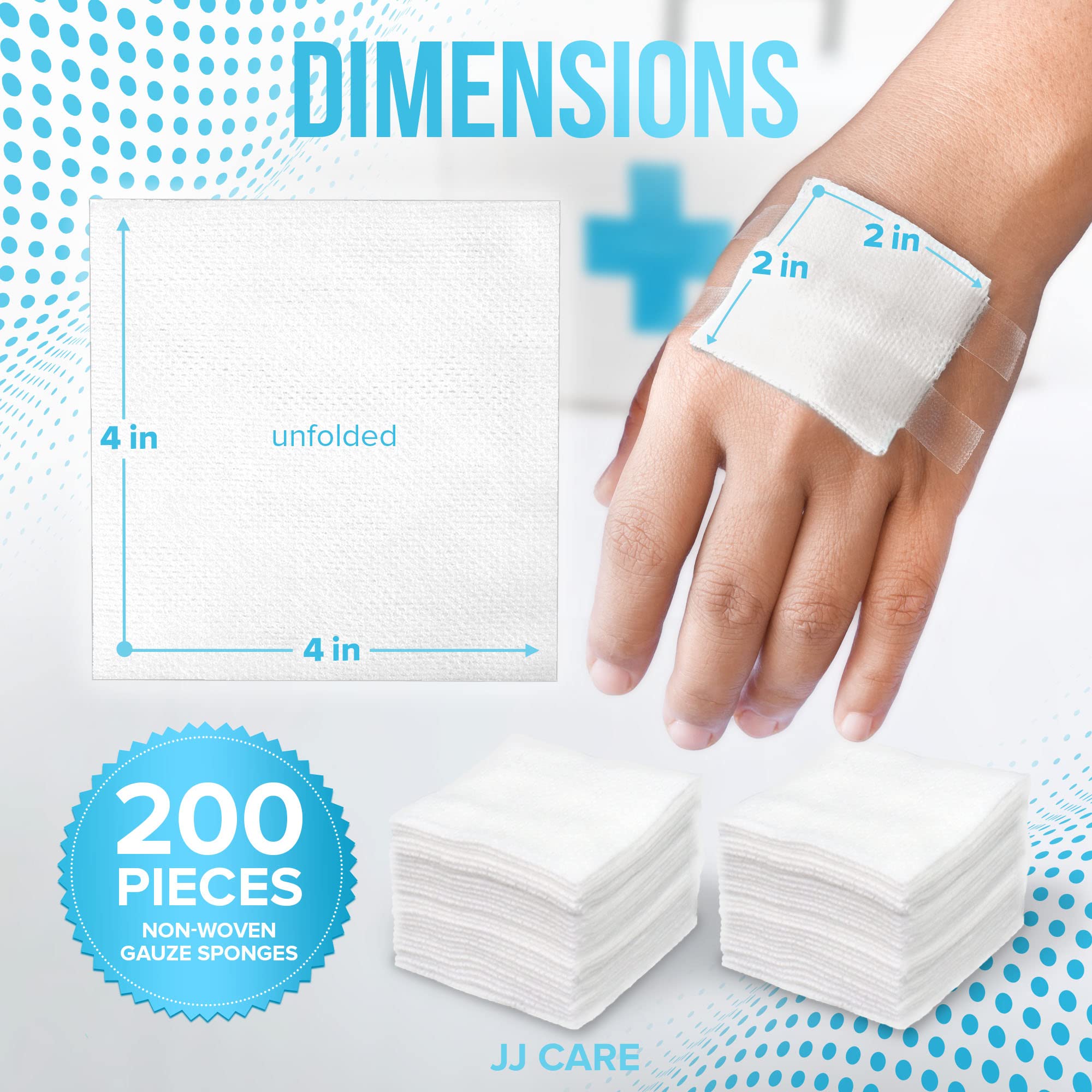 JJ CARE gauze pads soft texture ideal for facial care and makeup removal