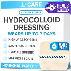 JJ CARE hydrocolloid dressing 4x4 pack for versatile bedsores and blisters