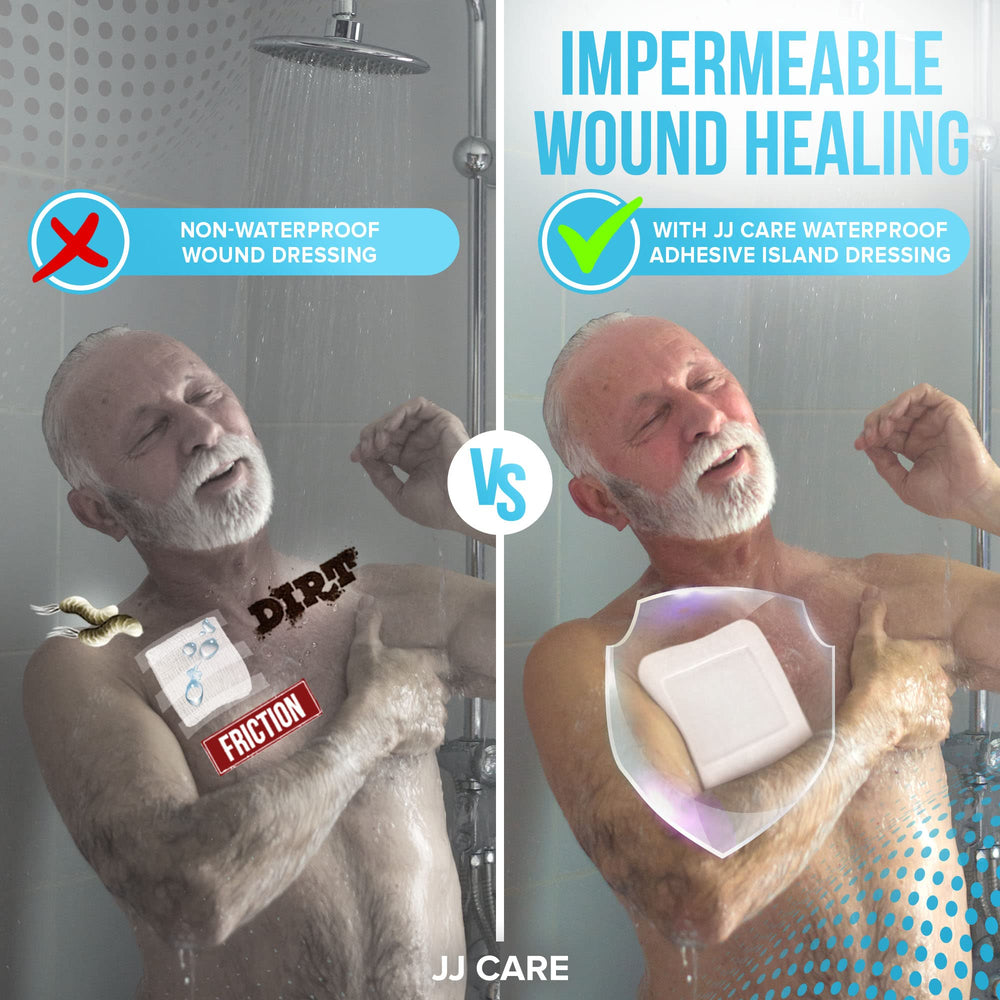 JJ CARE 6x6 island dressing in sterile packaging for everyday care.