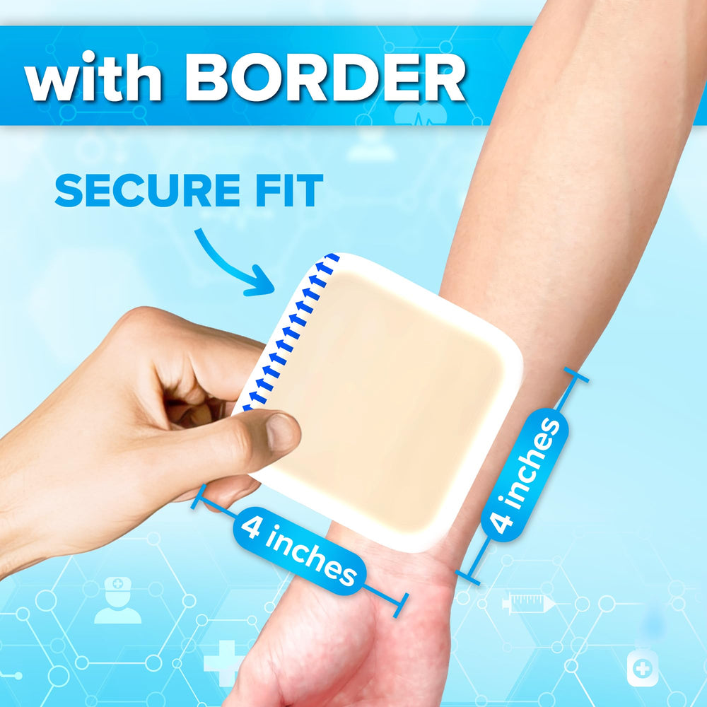 JJ CARE hydrocolloid dressing aids ulcers and bedsores by maintaining a moist environment.