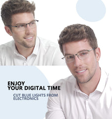 JJWELL metal rectangle frame close-up highlights durable, lightweight design for daily wear.