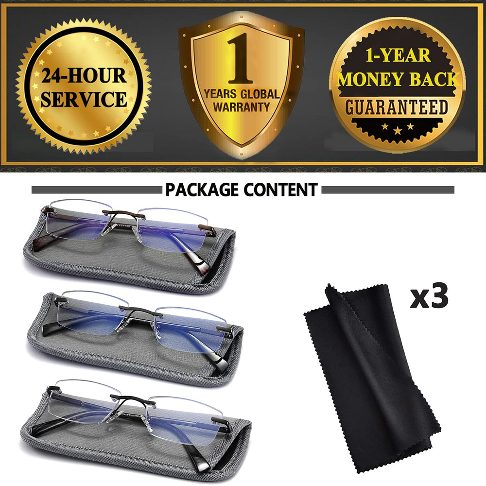 JJWELL rectangular rimless design suits men for work and leisure