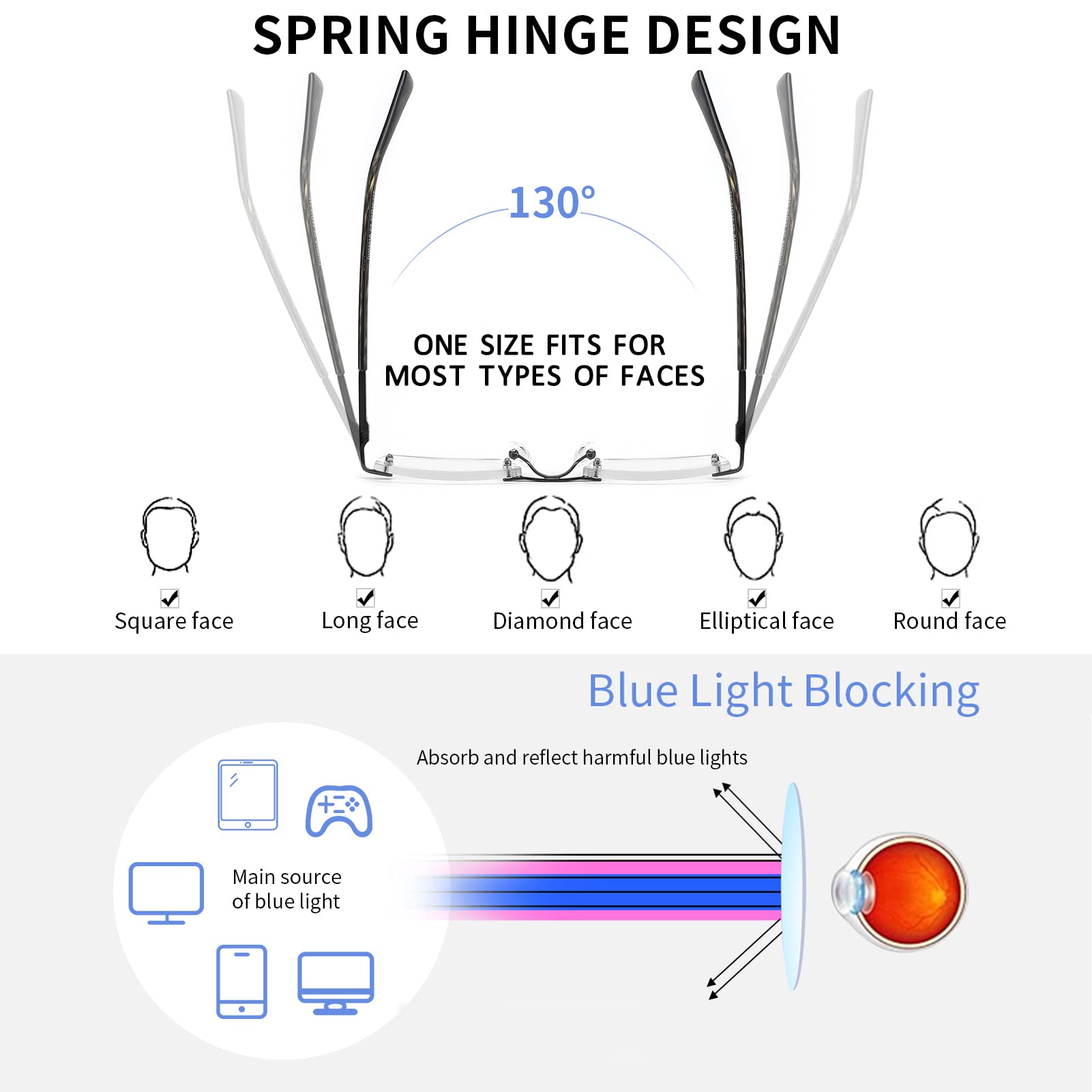 JJWELL rimless metal frame offers lightweight, durable wear