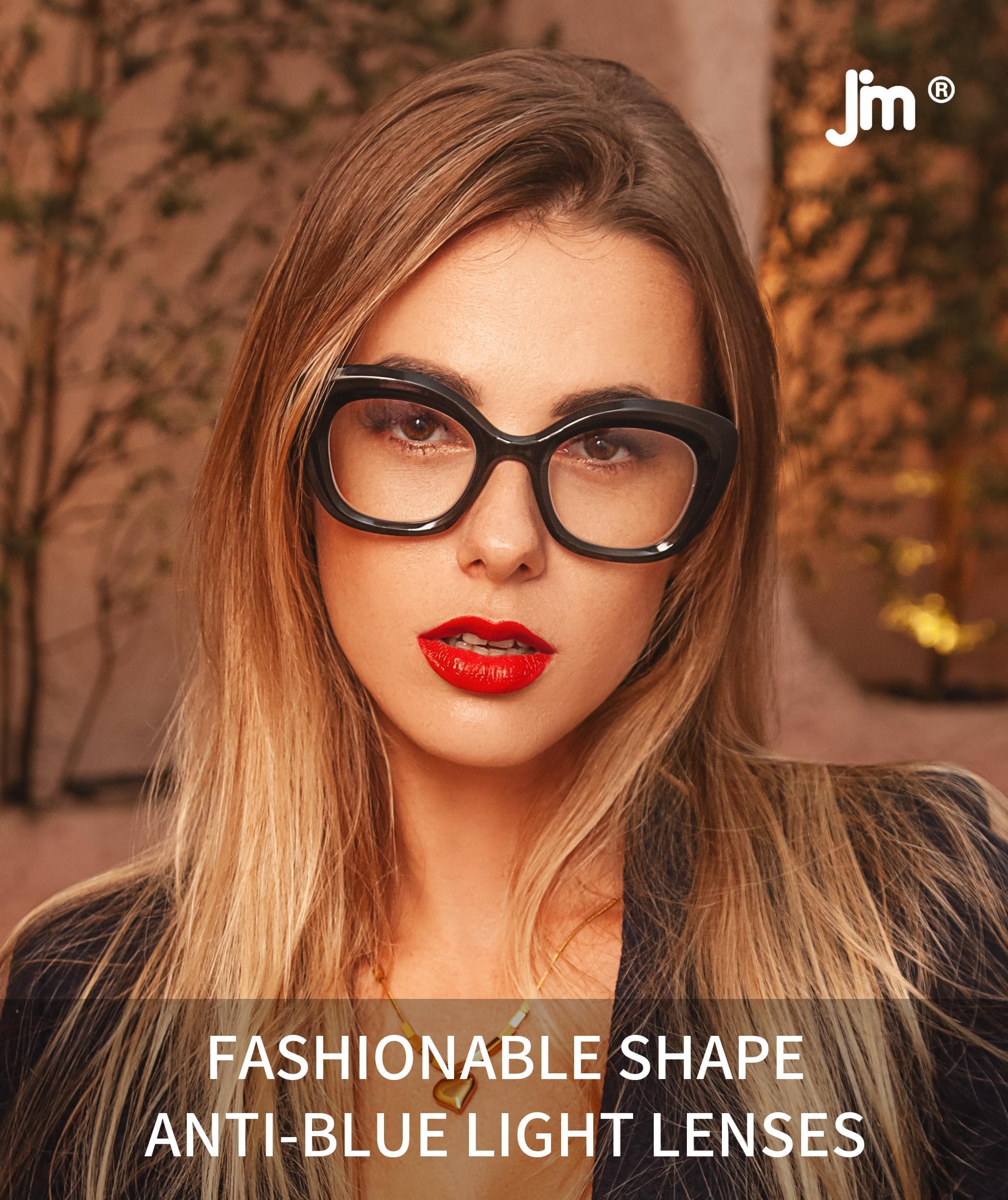 JM 3 Pack oversized cat-eye reading glasses—side profile showing flexible springs for comfort