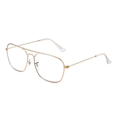 JM Aviator blue light glasses with a gold frame reduce eye strain during screen time.