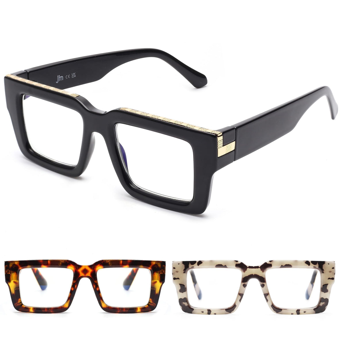 JM Oprah Style reading glasses with blue light blocking for screen time
