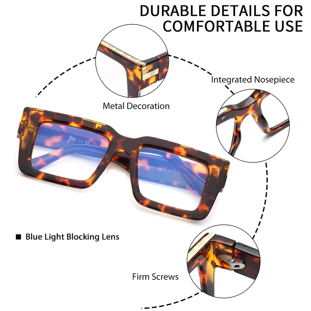 JM universal-fit readers suitable for most face shapes