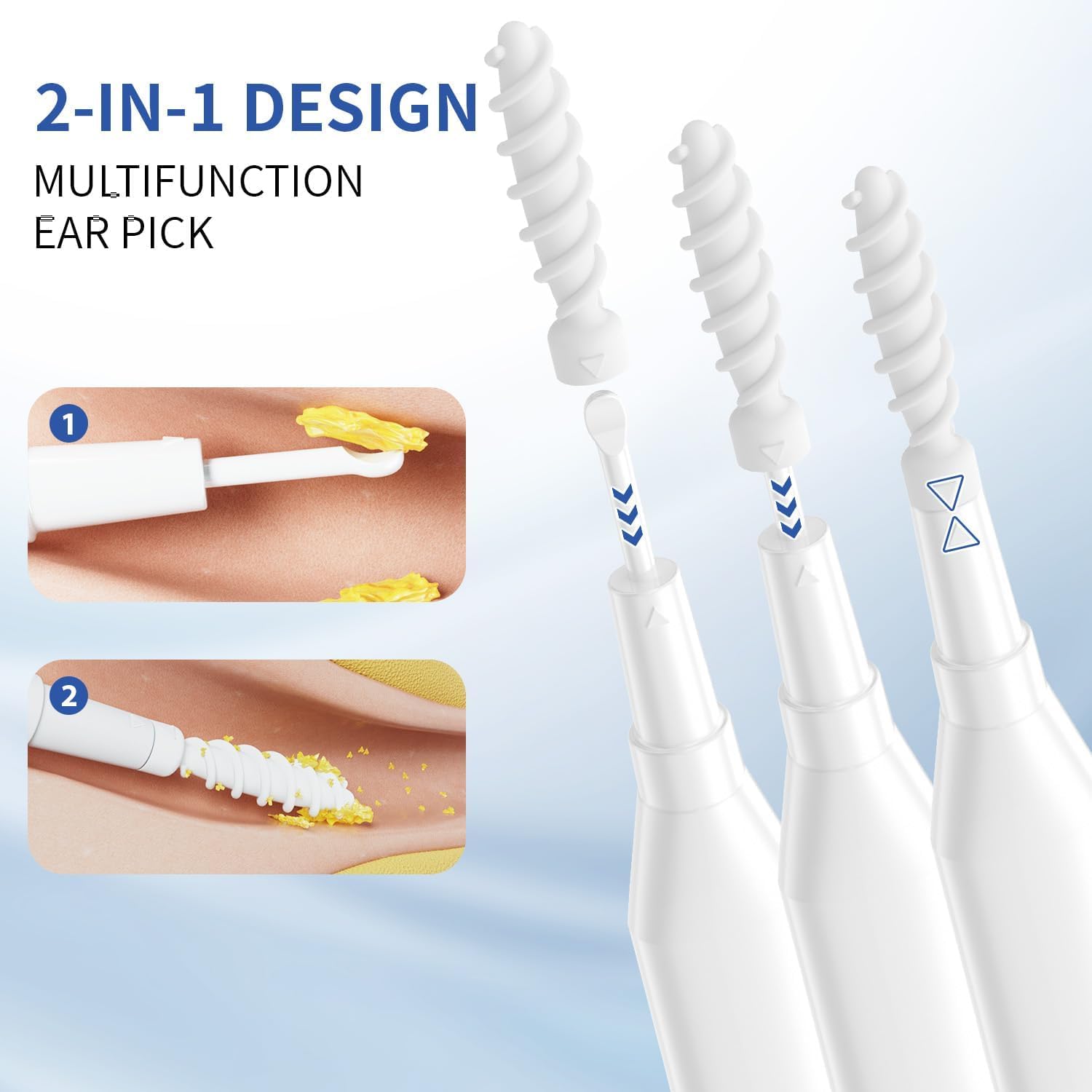 JMERSL silicone spiral head delivers soft, safe ear cleaning