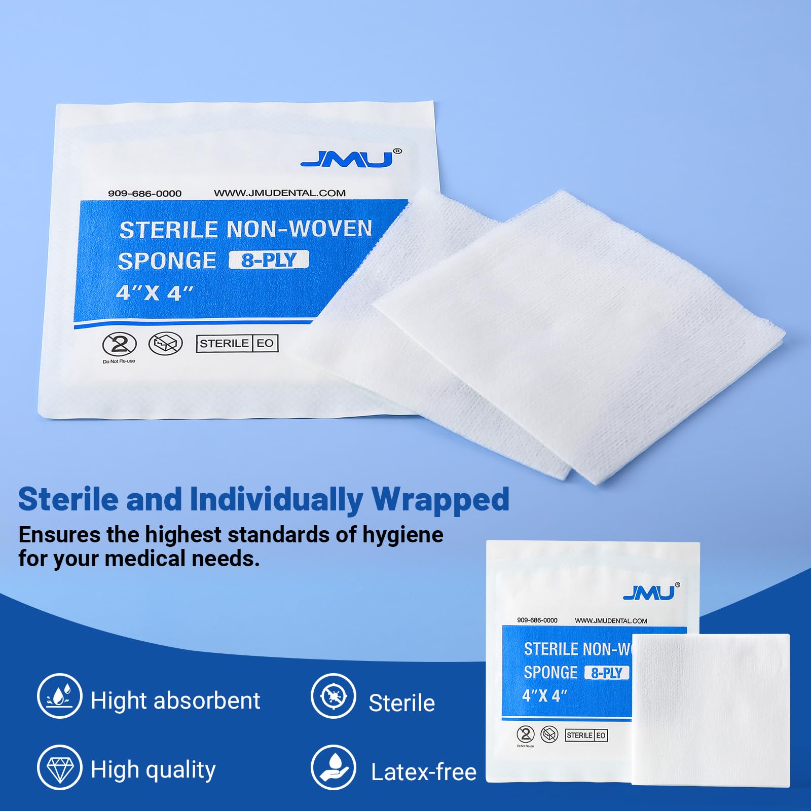 JMU 8-ply non-woven gauze promotes controlled fluid absorption