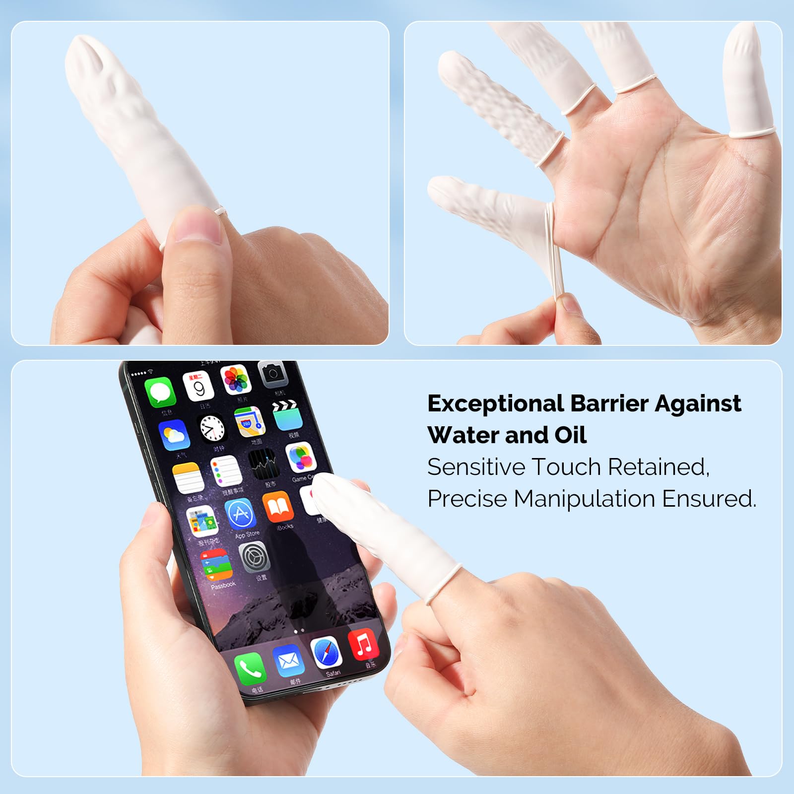JMU finger cots versatile for cleaning, electronics, and more.