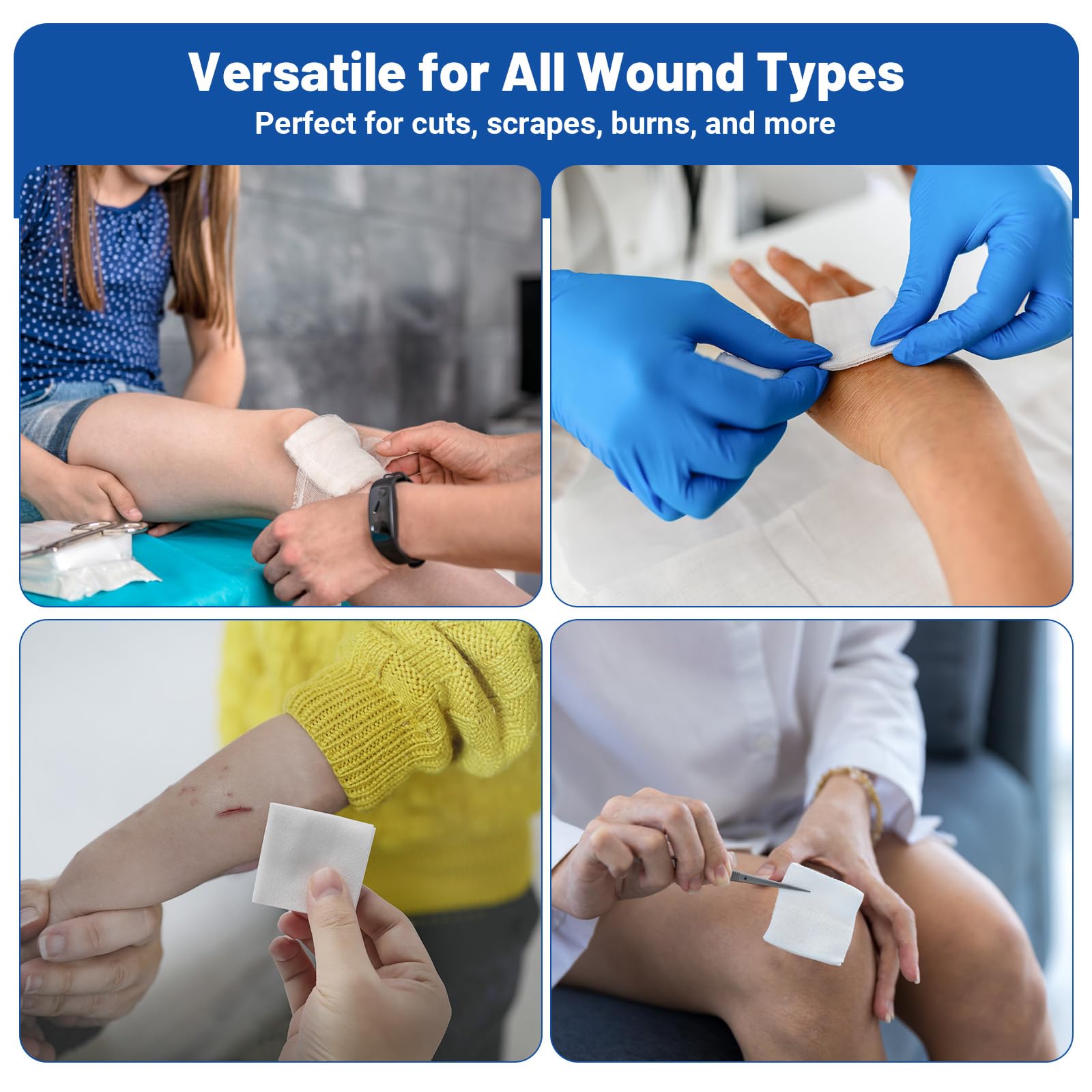 JMU sterile gauze pads suitable for minor injuries and burns