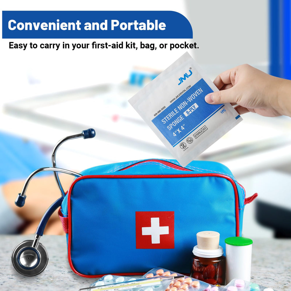 JMU 100-pack gauze pads support home and professional first aid kits