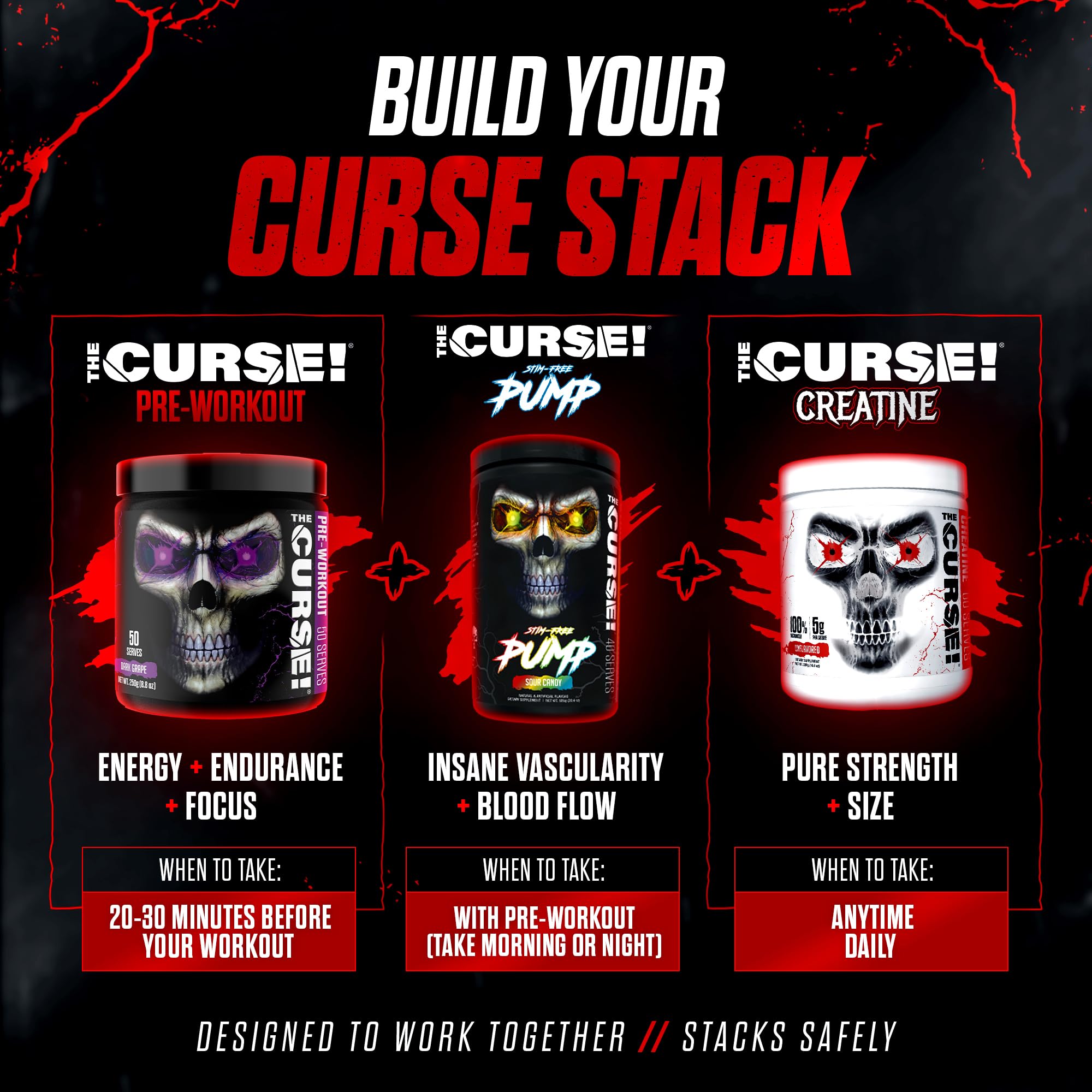Third-party tested seal on The Curse pre-workout packaging for safety