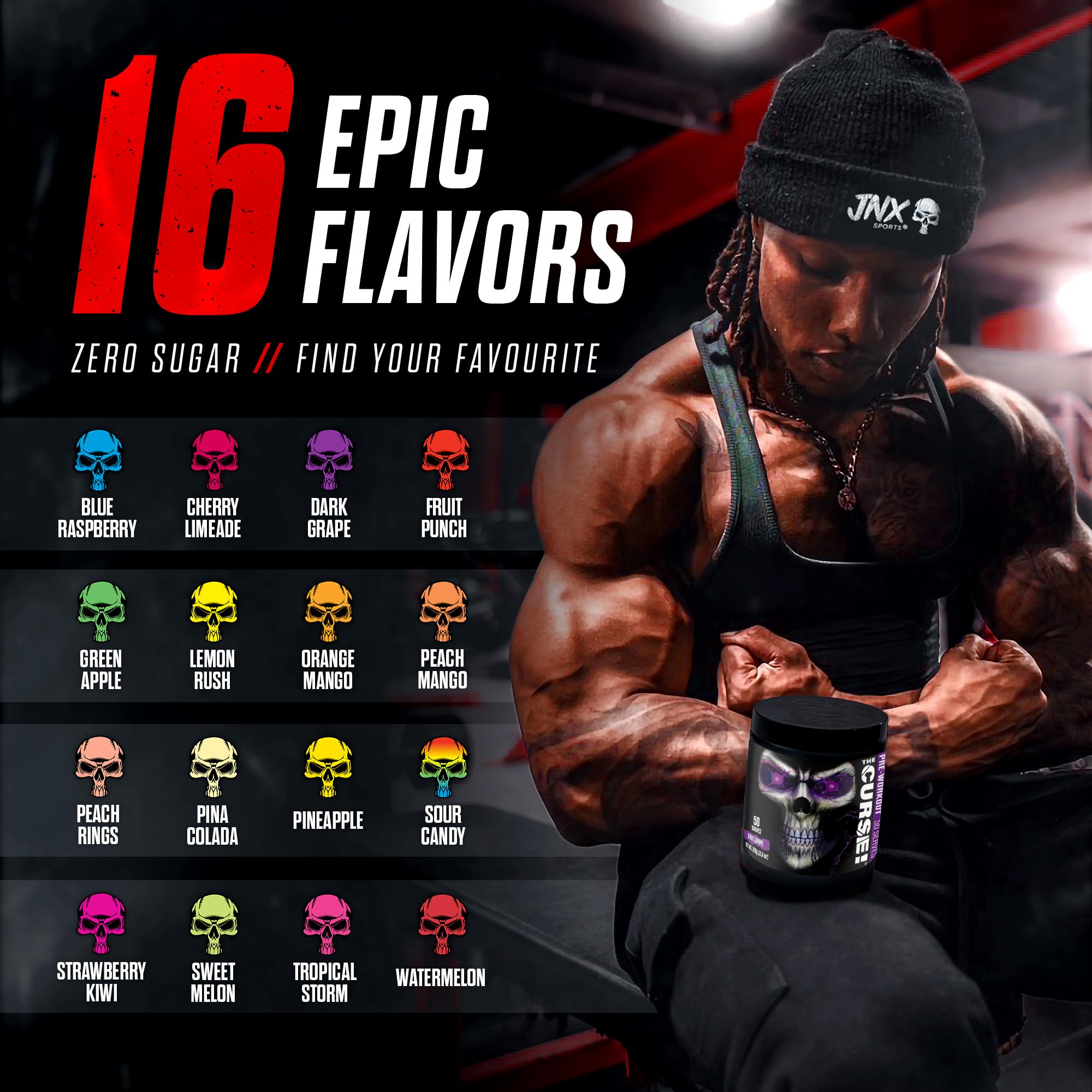 JNX Sports The Curse caffeine and olive leaf for focus