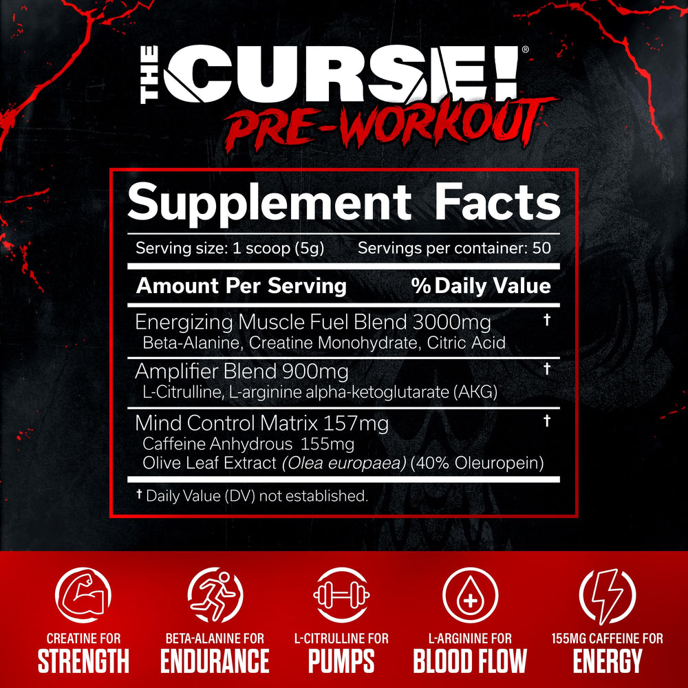 The Curse Peach Rings powder swirling in water with refreshing taste during training