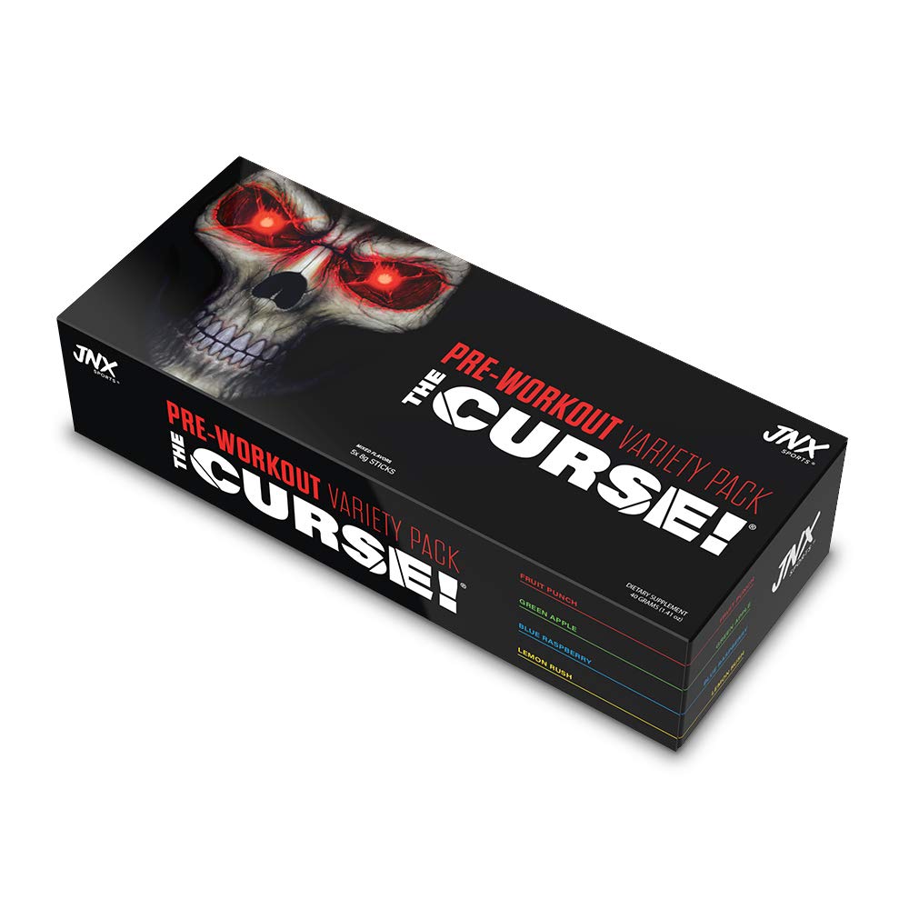 JNX Sports The Curse pre-workout bottle energizes training sessions.