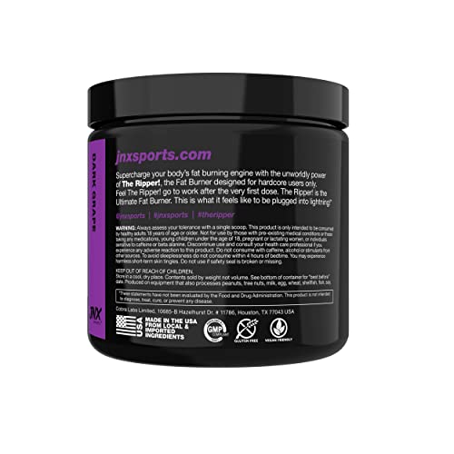 JNX SPORTS The Ripper nutrition panel close-up with vegan and sugar-free formulation