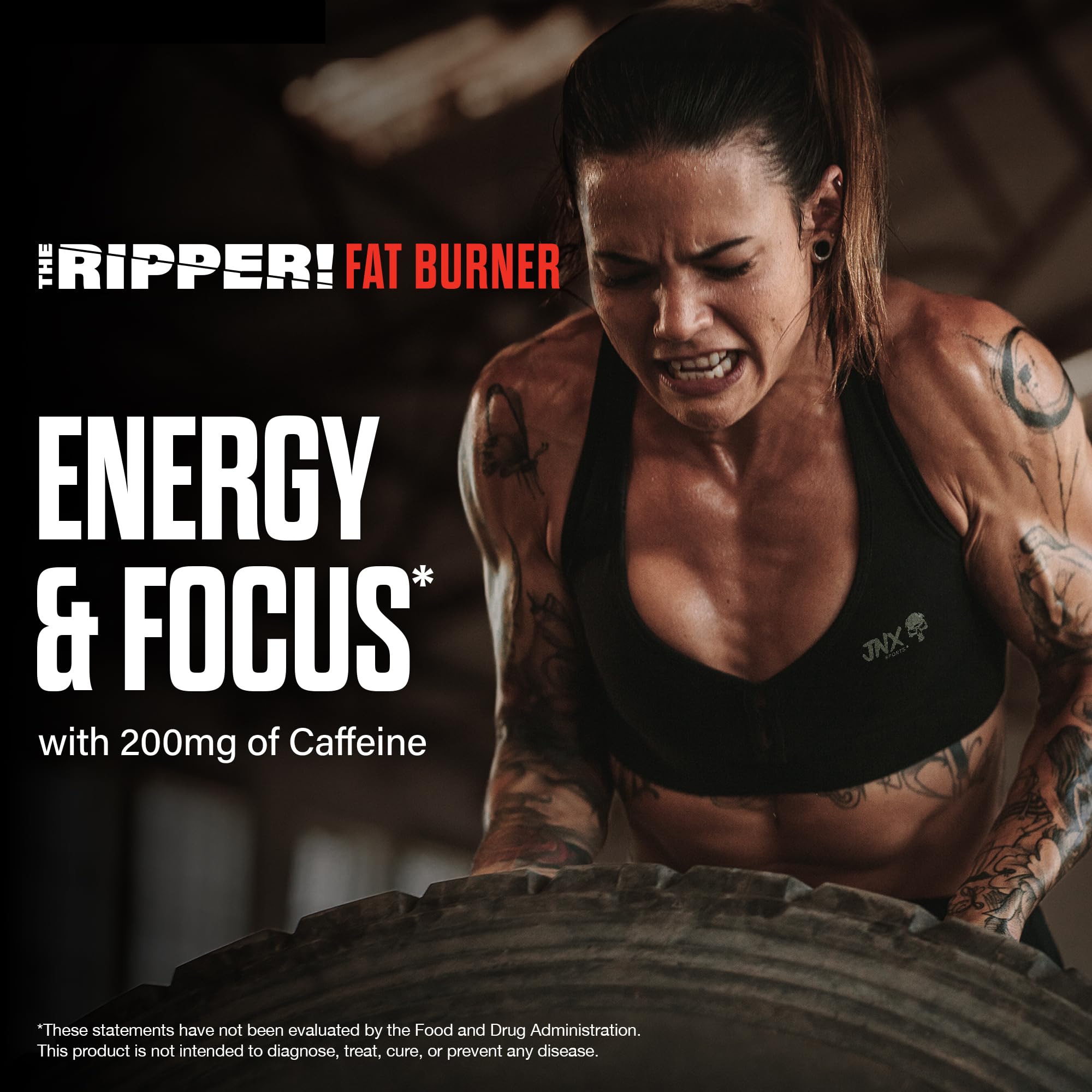 Ingredient icons for beta-alanine and caffeine in The Ripper for performance support