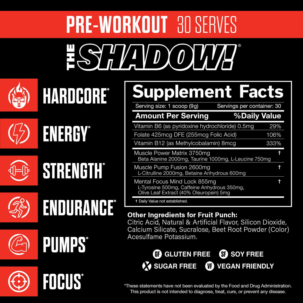 JNX Sports The Shadow! powder close-up showing texture for fast dissolution.