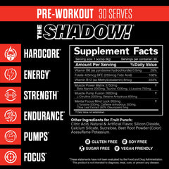 JNX Sports The Shadow! powder close-up showing texture for fast dissolution.