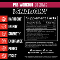 The Shadow strawberry-pineapple powder shows precise dosing for consistent servings