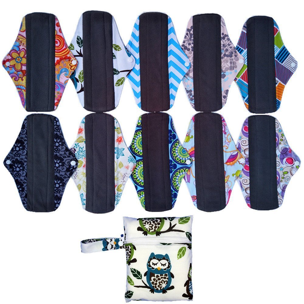 JOBEBE 10-inch reusable pad with dry-feel inner layer for comfort.