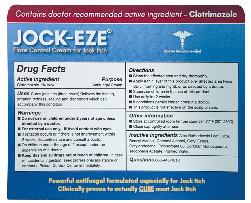 Finger applying thin layer of JOCK-EZE on affected skin.