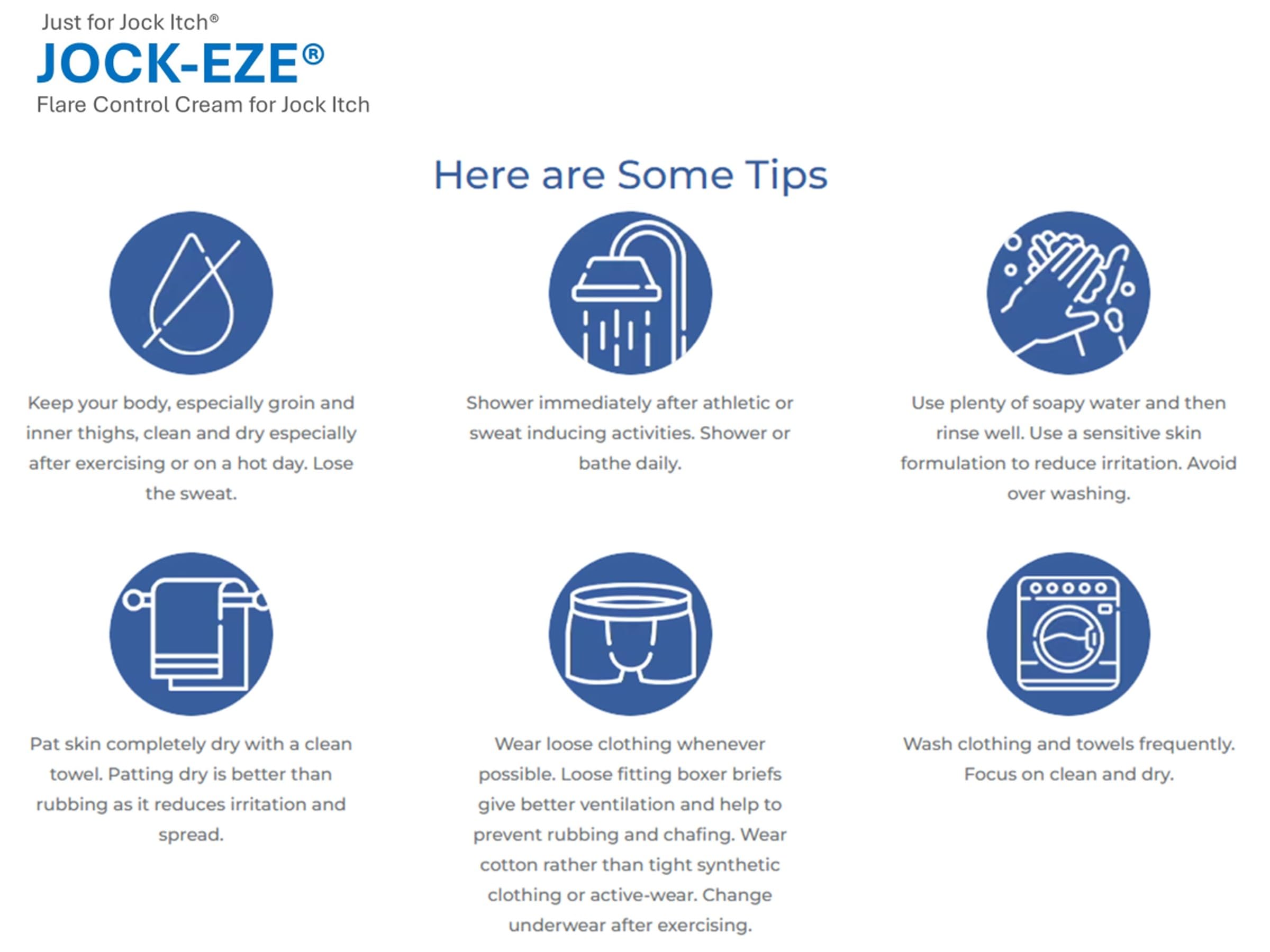Athlete applying JOCK-EZE cream on groin area for discreet relief.