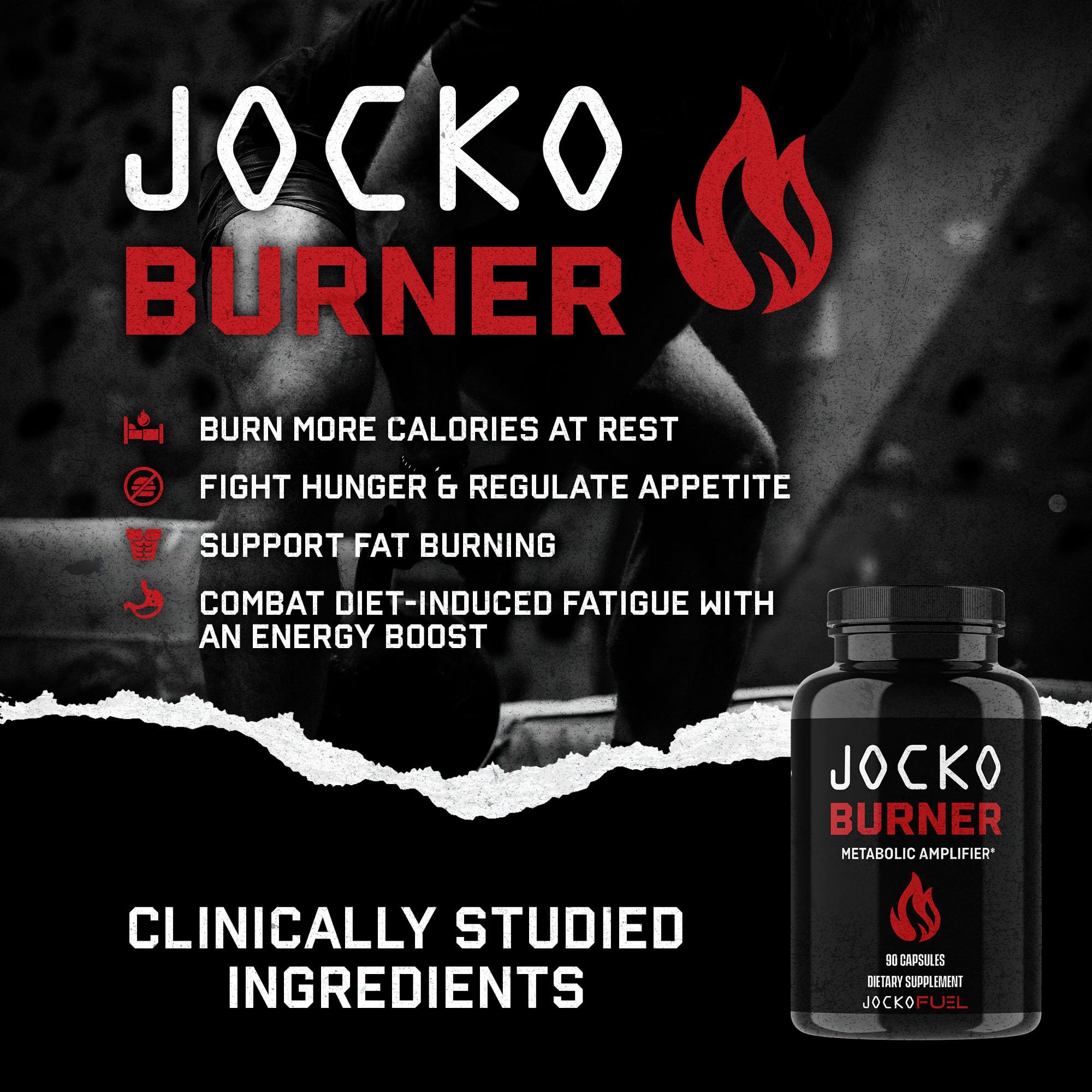 Jocko Fuel Burner ingredient panel highlights grains of paradise for metabolism support