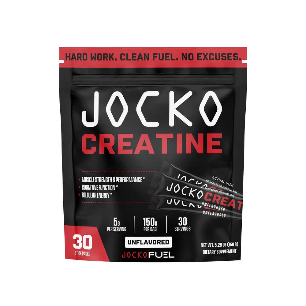 Jocko Fuel Creatine Stick Pack on table ready for workouts.
